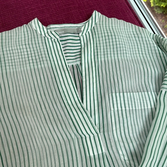 VINCE COTTON SILK SHEER BLOUSE - Picture 10 of 14